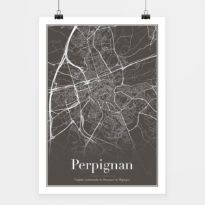 PERPIGNAN MAP NOIR D.G